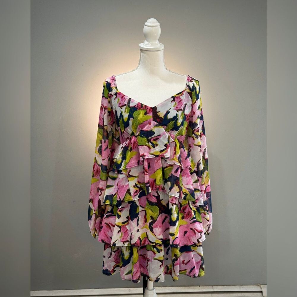 Multicolor Abercrombie & Fitch Floral L/S Dress Size M TALL NWT